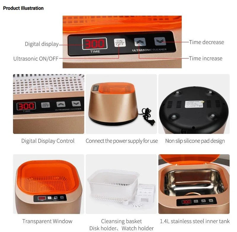 Ultrasonic Cleaner 1400ml Dochem