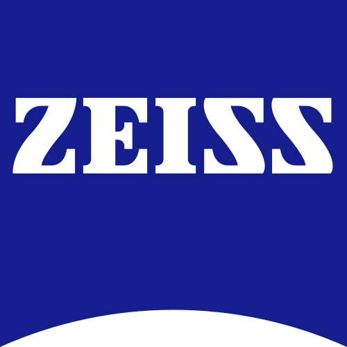 Logo of Zeiss, showcasing the distinct blue color and bold typography of the brand.