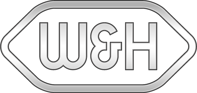 Logo of W&H, showcasing the brand name in a stylized font with a unique design.