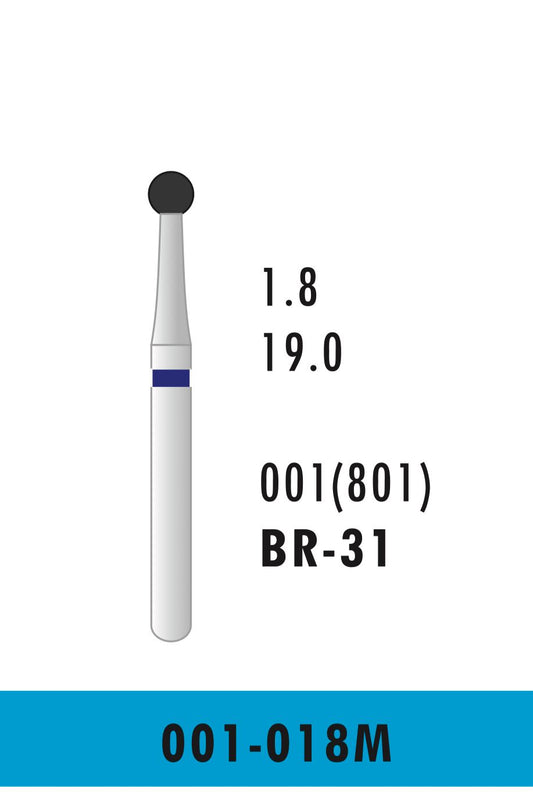 10x Round Blue Bur Big DENTAGEM